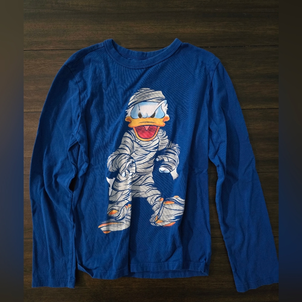 GAP Blue Long Sleeve Tee with Graphic Design